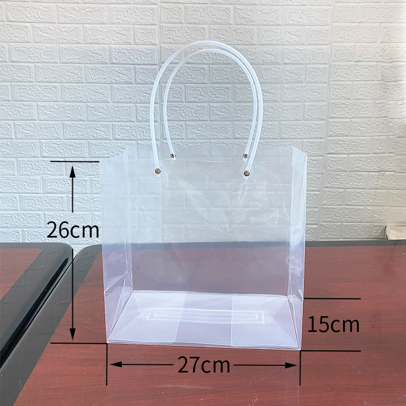 Directo de fábrica transparente flor bolso trapezoidal ramo bolso de mano Día DE LA Madre bolsa de regalo de mano