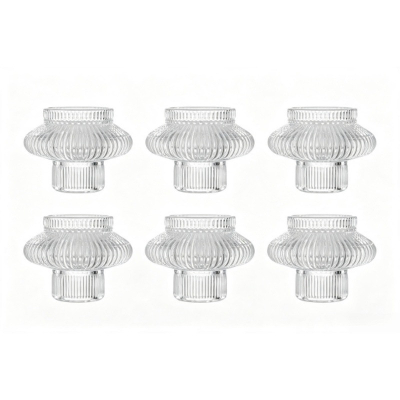 Linterna europea doble uso vidrio de cristal candelabros fotos mesa de comedor decoración romántica candelabros de banano fábrica al por mayor