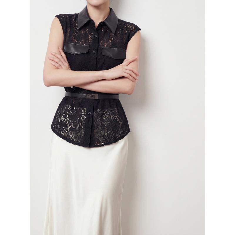 2026 Summer New Fashion Design, Light and Elegant Style, Lace Patchwork Sleeveless Shirt Top 2026 Summer New Fashion Design, Light and Elegant Style, Lace Patchwork Sleeveless Shirt Top