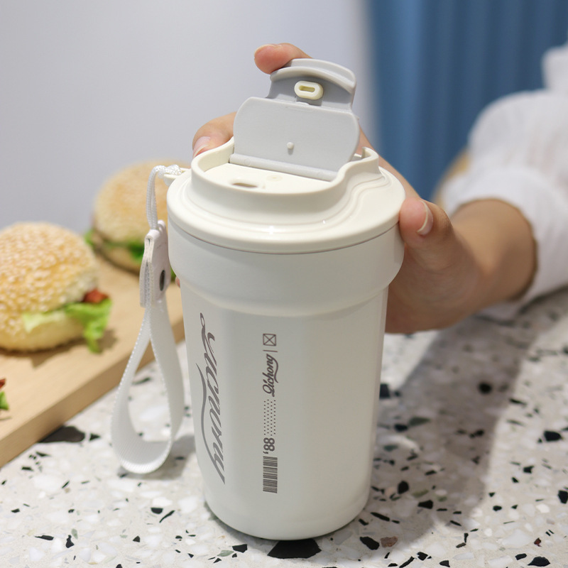 国境を越えた高価値コーヒーカップ 316 ステンレス鋼断熱カップ保冷シンプルなトラベルカップ男性と女性のポータブルウォーターカップ|undefined