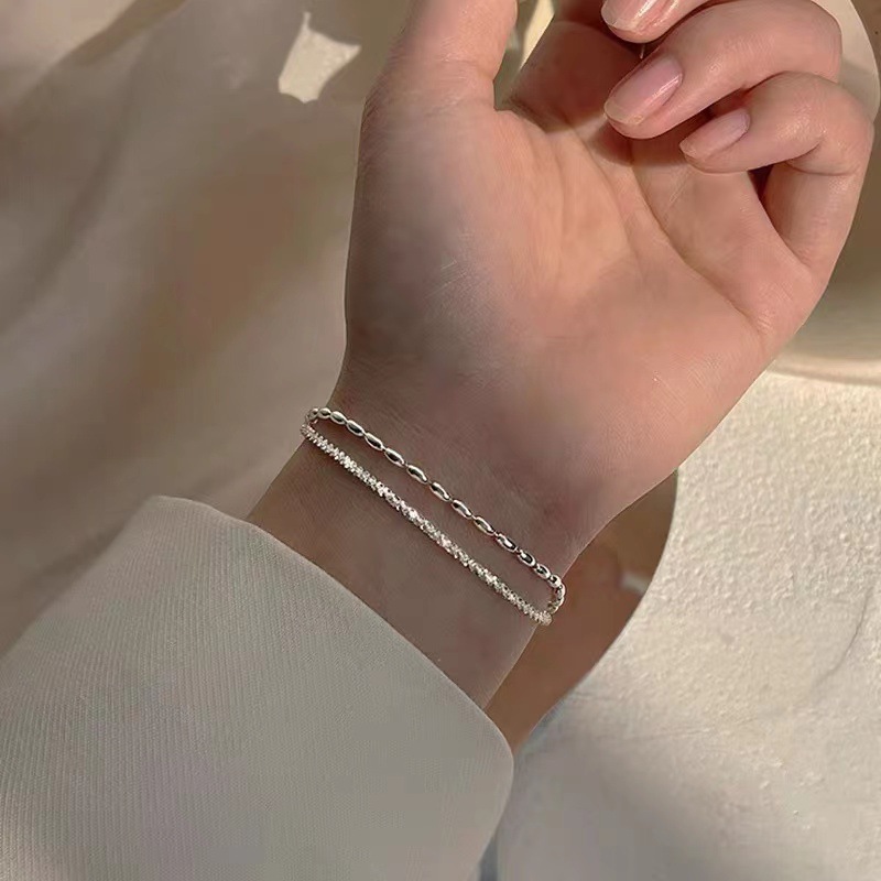 925 Sterling Silver Material Gold Plated Plating 925 Sterling Silver Bracelets Simple Style