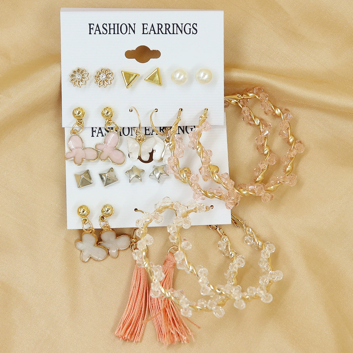 Metal Earrings Set, Retro Creative Design with Pigtail Hooks, Simple Elegant, Assorted Colors