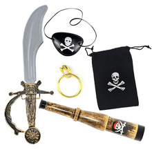 外贸海盗刀玩具套装万圣节日道具骷髅头耳环儿童搞怪装扮服装饰品