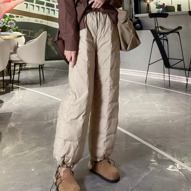 Демисезонные брюки, свободный прямой крой, шнурок на поясе, интернет-знаменитость, западный стиль