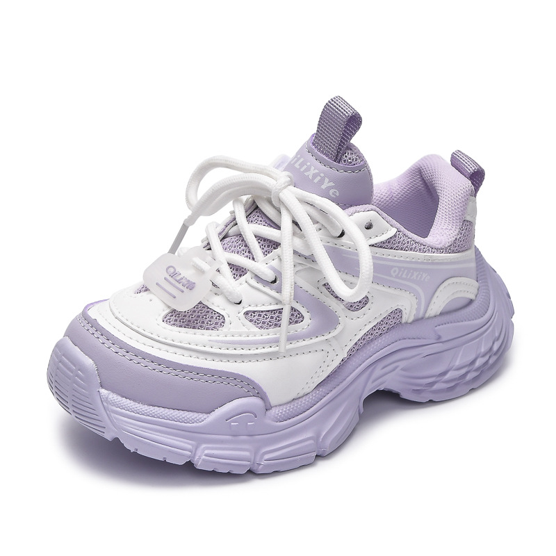 Calzado deportivo para niños 2025 primavera nueva chica versión coreana de malla transpirable zapatos de papá tesoro femenino zapatos casuales de todo fósforo