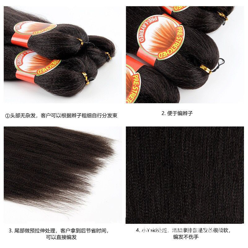 3X pre-stretched braiding hair pre-estirado alambre ignífugo agua caliente peluca cabello trenzado africano