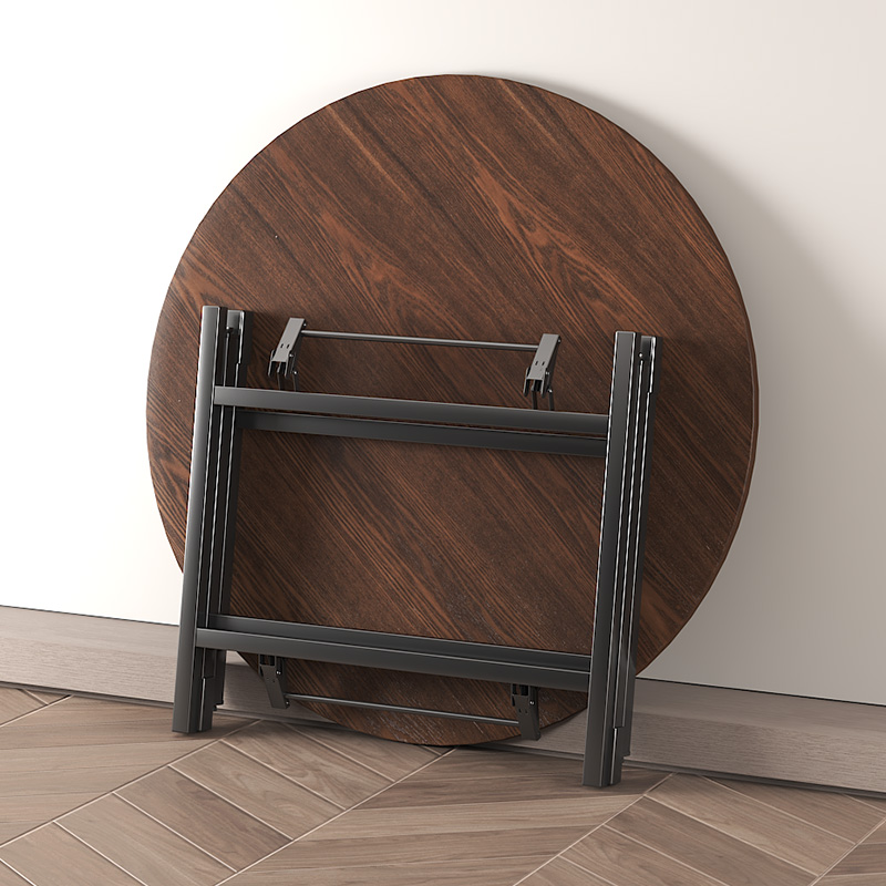 批实木圆餐桌转盘小户型家用折叠饭桌大圆桌面酒店饭店餐桌商用桌