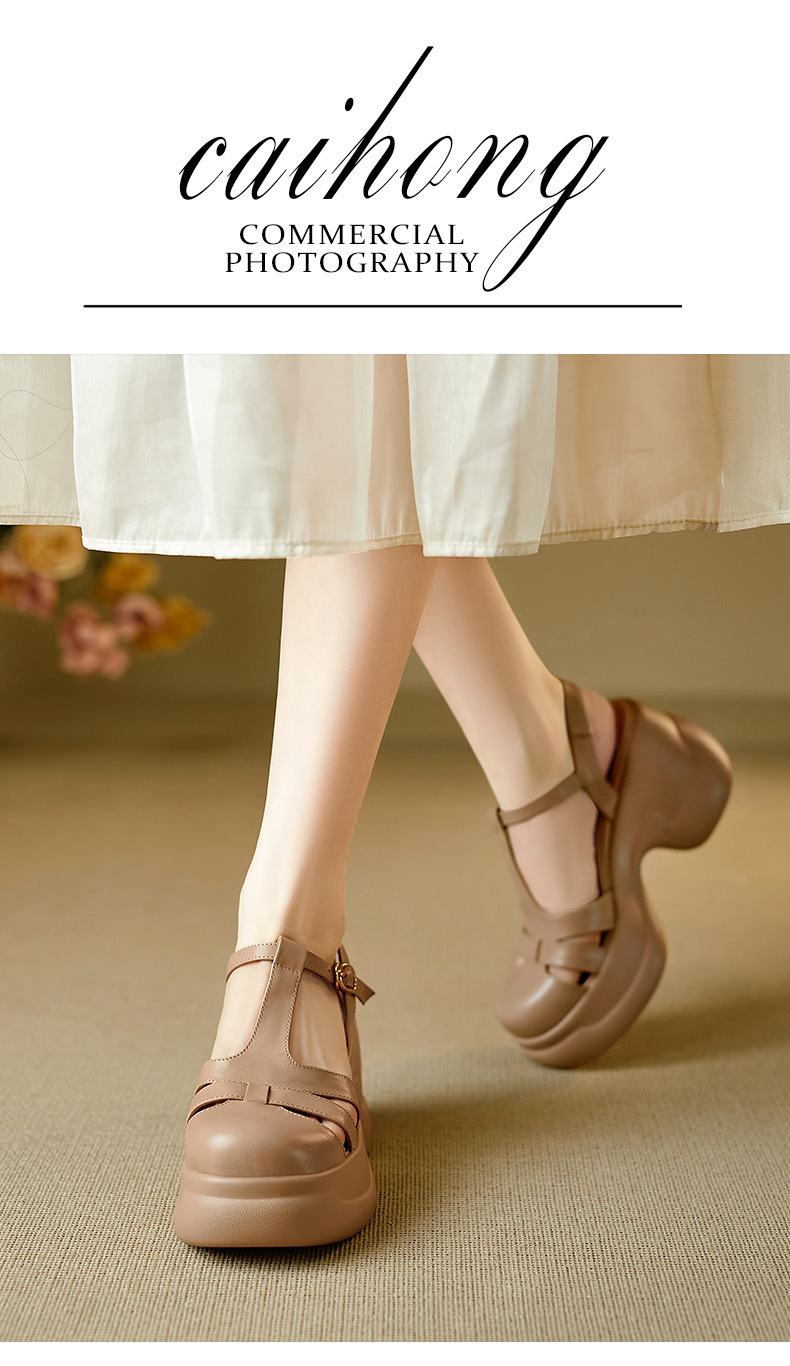 Sandal nữ quai chữ T đế xốp dày phong cách La Mã dệt — đen chi tiết 2