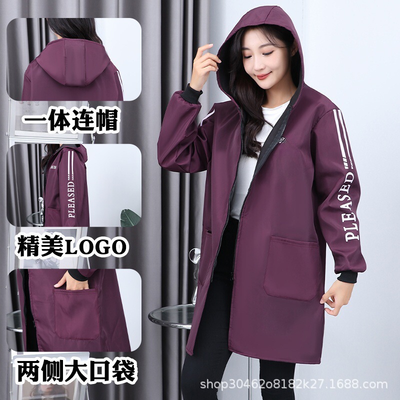 Winter Waterproof and Velvet Kitchen Smock for Adults, Long-Sleeved, Dust-Proof and Oil-Proof, Can Be Worn Outside, Apron, Oil-Proof Housework Work Clothes