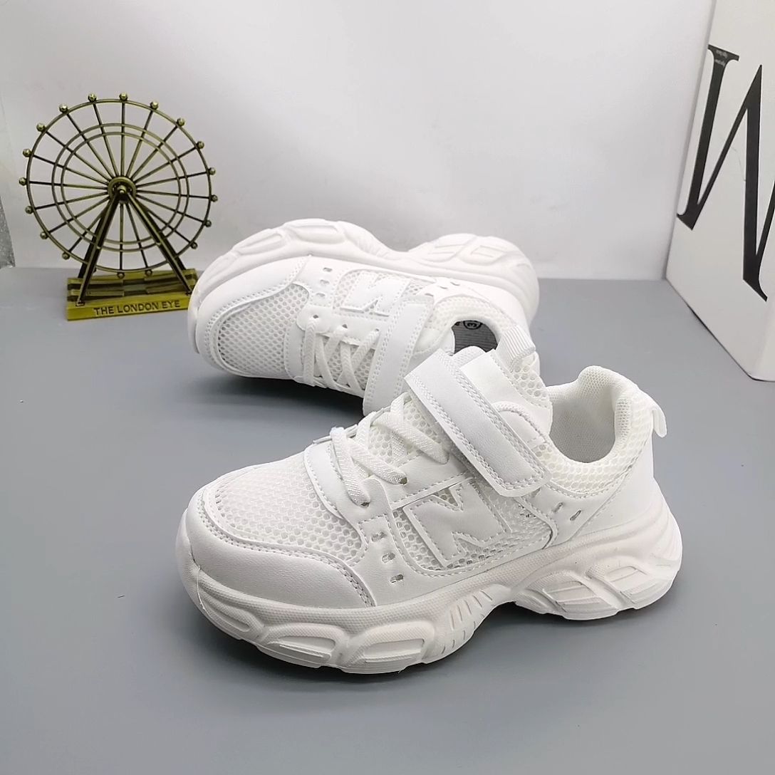 Junio 32 - 37 yardas red nueva zapatos blancos 5 - 12 años de edad zapatos de deporte transpirables zapatos de carrera suela ligera