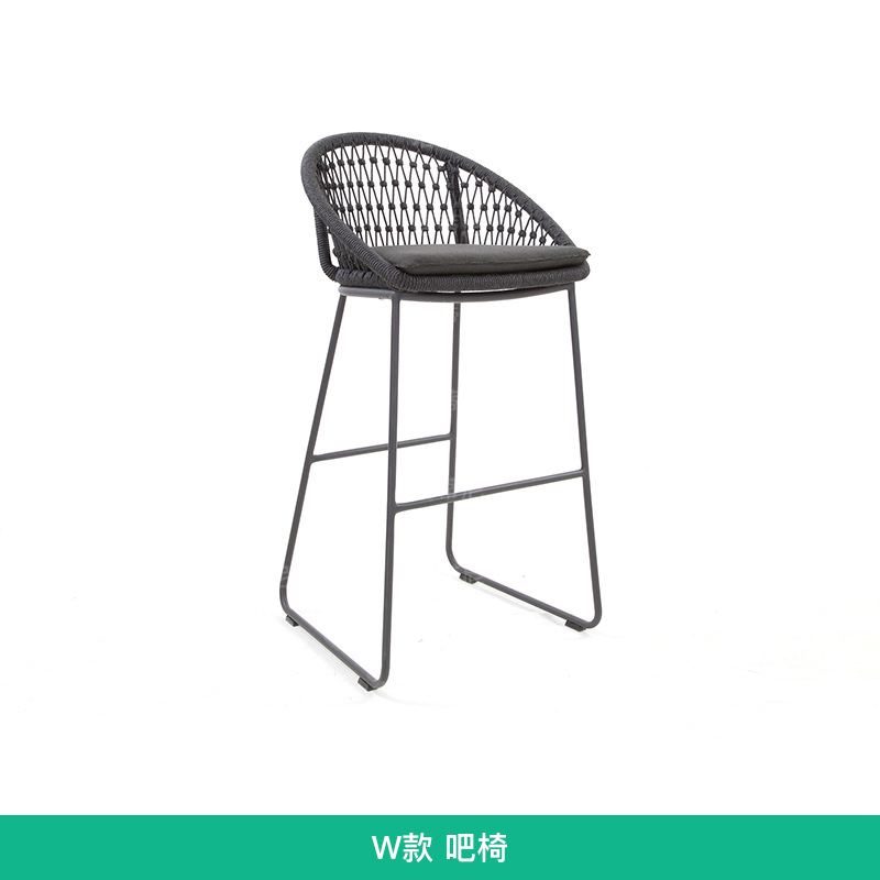silla de bar al aire libre patio alojamiento creativo muebles de aleación de aluminio al aire libre a prueba de agua silla alta de caña image 28
