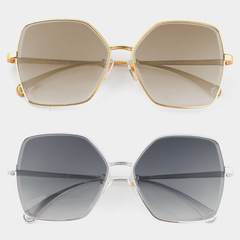 全框金屬墨鏡女潮ins韓版時尚防紫外線網紅同款大臉顯瘦太陽眼鏡