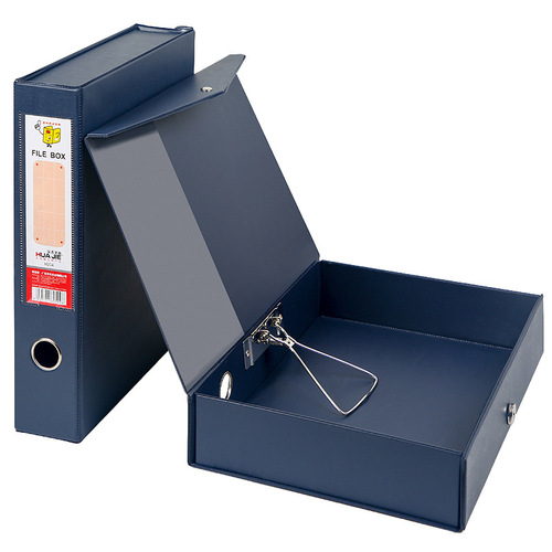 Huajie Leather Grain Cardboard File Box 2.5-inch Storage File Box Plastic PP/PVC Agency Information Box