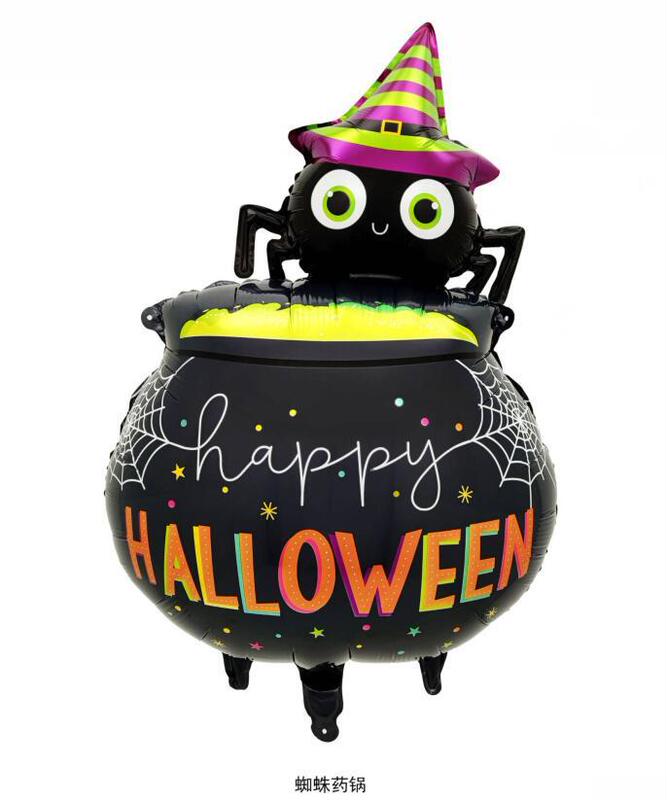 ハロウィーンレーザー幽霊アルミ膜風船ハロウィーンパーティーカボチャ月黒猫造形風船|undefined