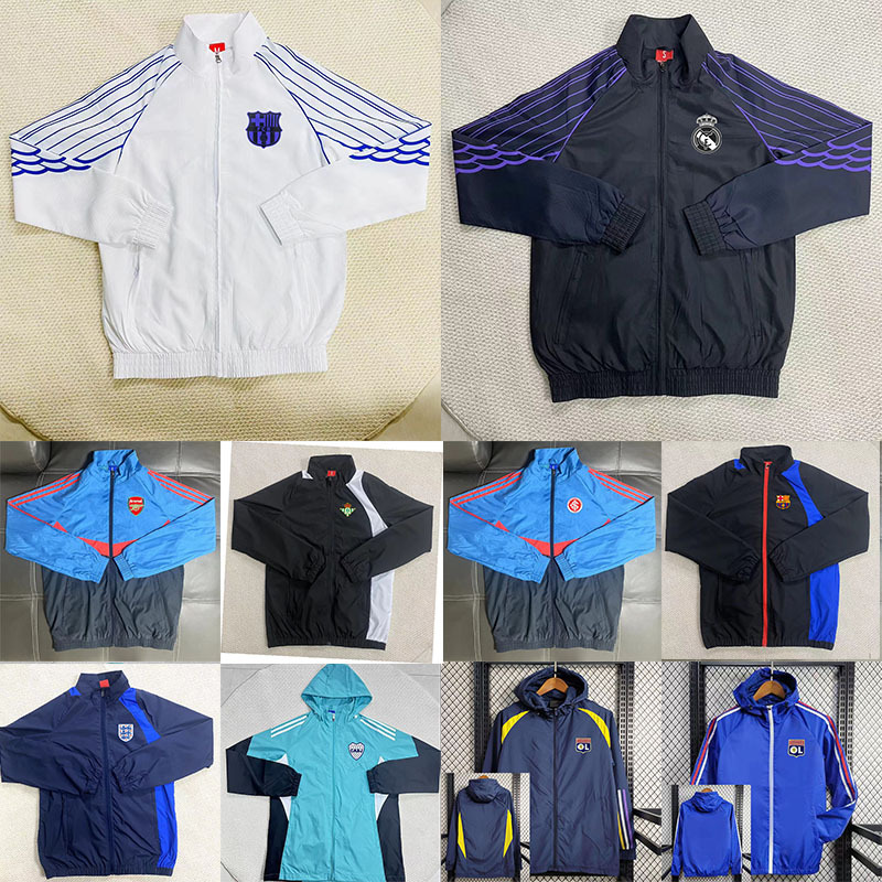 Wholesale 2526 New Football Uniforms, Windproof and Sunproof Hoodless Windbreaker, Pre-Game Sports Jacket, Silicone Label