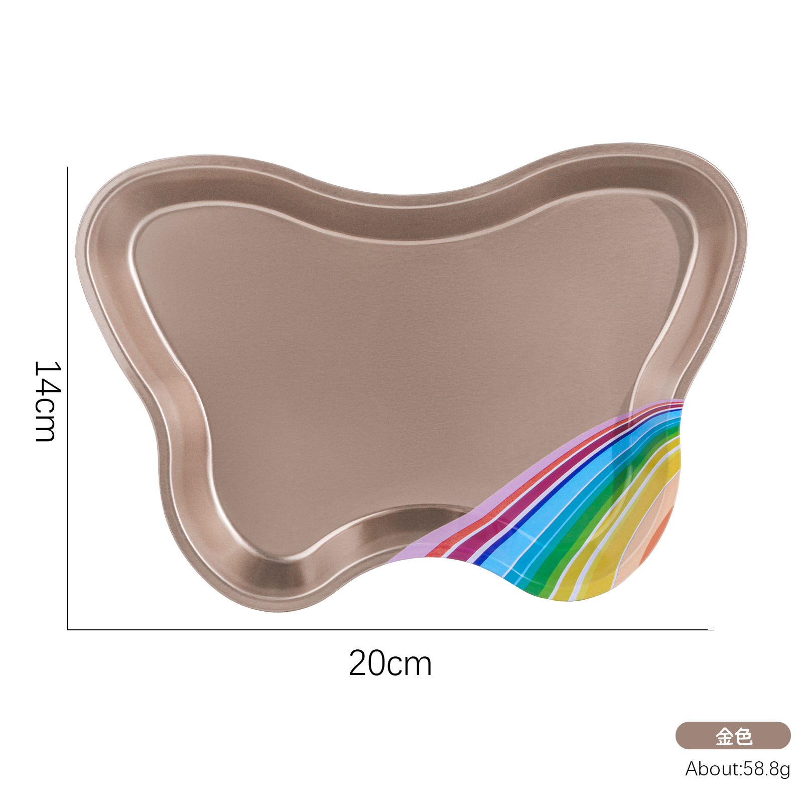 Manicura nueva joyería de acero inoxidable bandeja de fondo plano joyería bandeja de almacenamiento multiusos bandeja bandeja de mariposa al por mayor