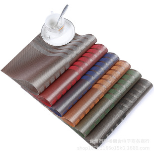 Diagonal Stripesd Environmentally Friendly Placemats PVC Western Placemats Japanese European Insulation Mats Dining Table Mats and Bowl Mats Easy to Wash and Quick Dry