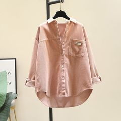 加厚长袖灯芯绒衬衫女2025秋冬新款宽松韩版休闲时尚中长款开衫