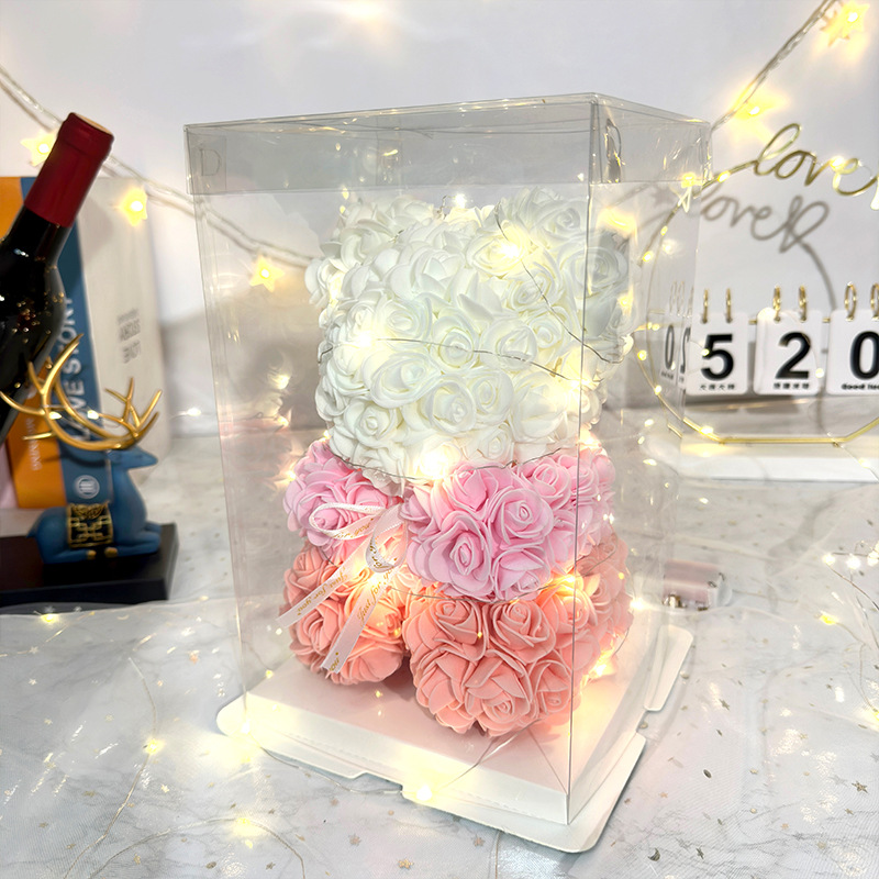 Flor inmortal rosa oso 520 Día de San Valentín regalos del día de la madre regalos de cumpleaños de novia simulación de flores de espuma creativas