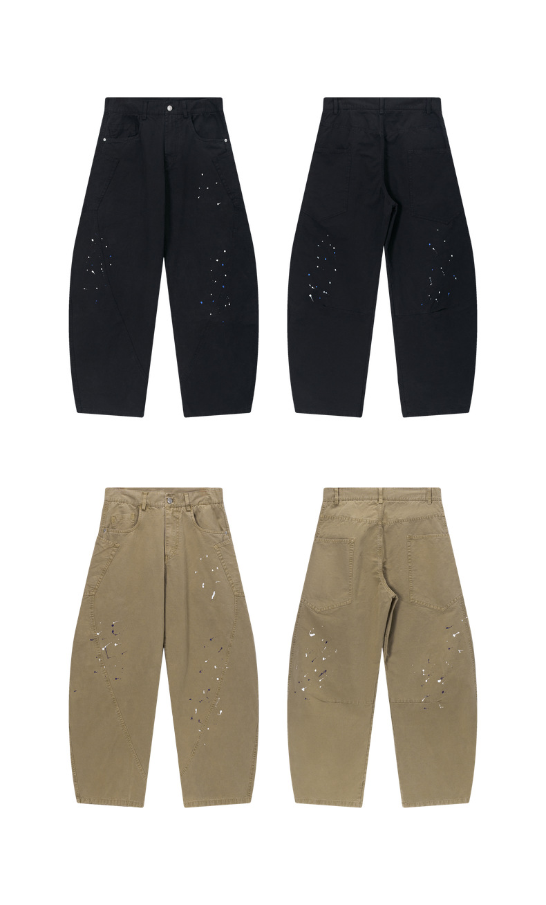 Inflation Hand-Painted Splatter Wide-Leg Cargo Pants