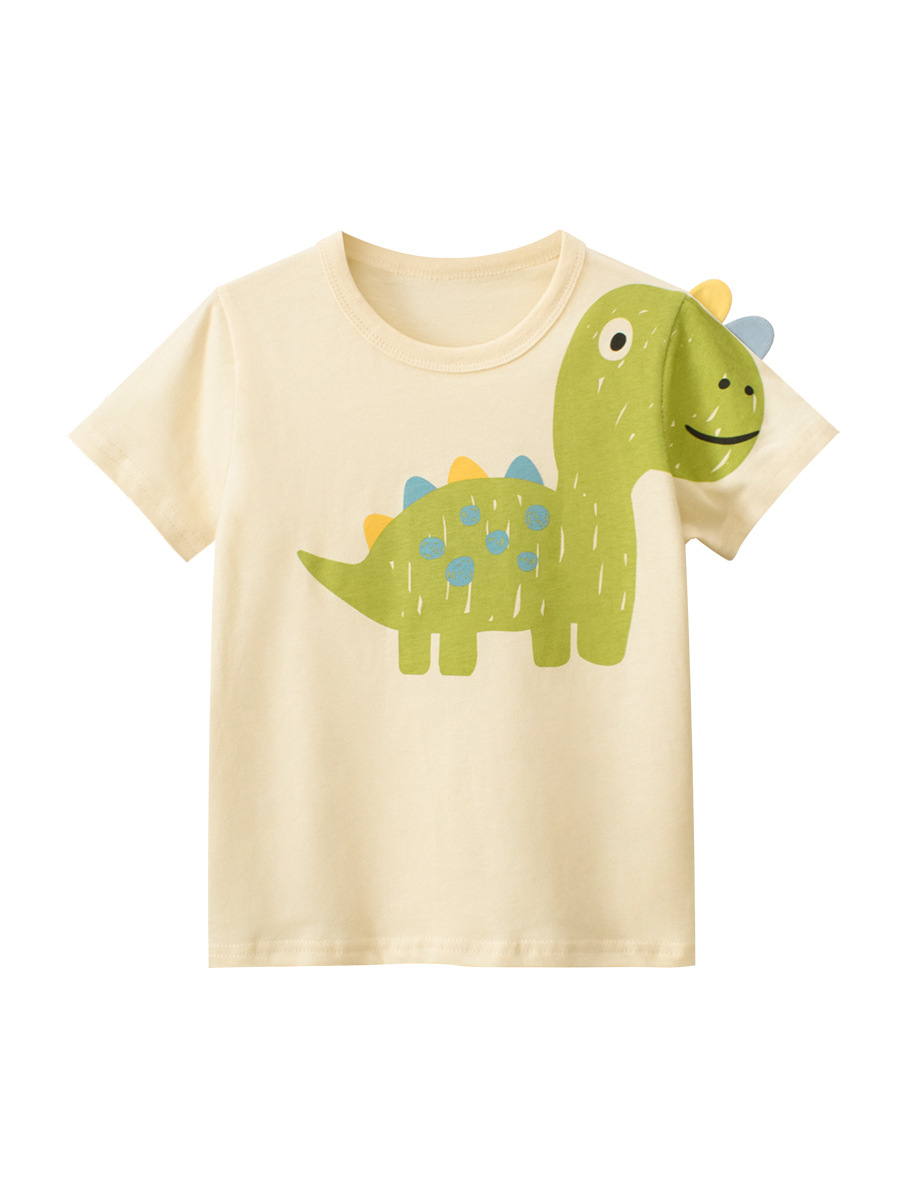27kids ropa para niños coreanos verano nuevo estilo camiseta para niños tops para niños camiseta de manga corta con cuello redondo de dibujos animados para niños