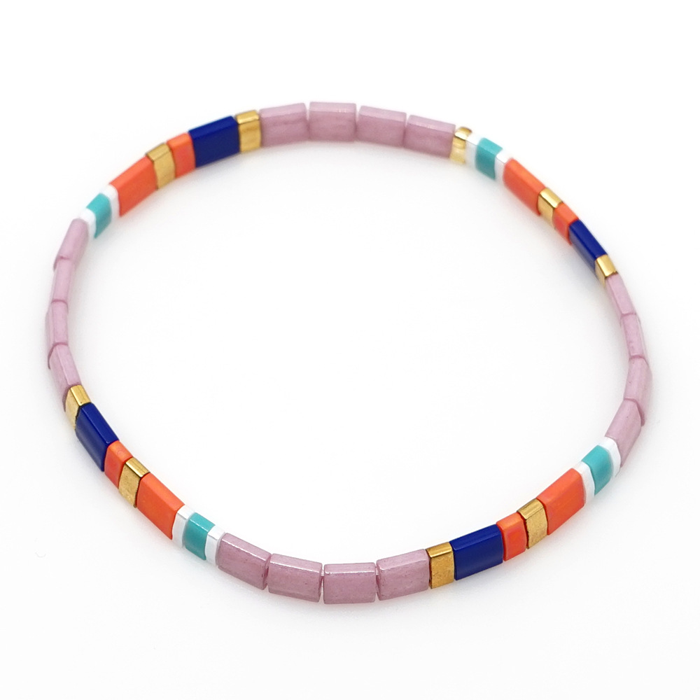 Retro Square Tila Beads Glass Wholesale Bracelets display picture 39