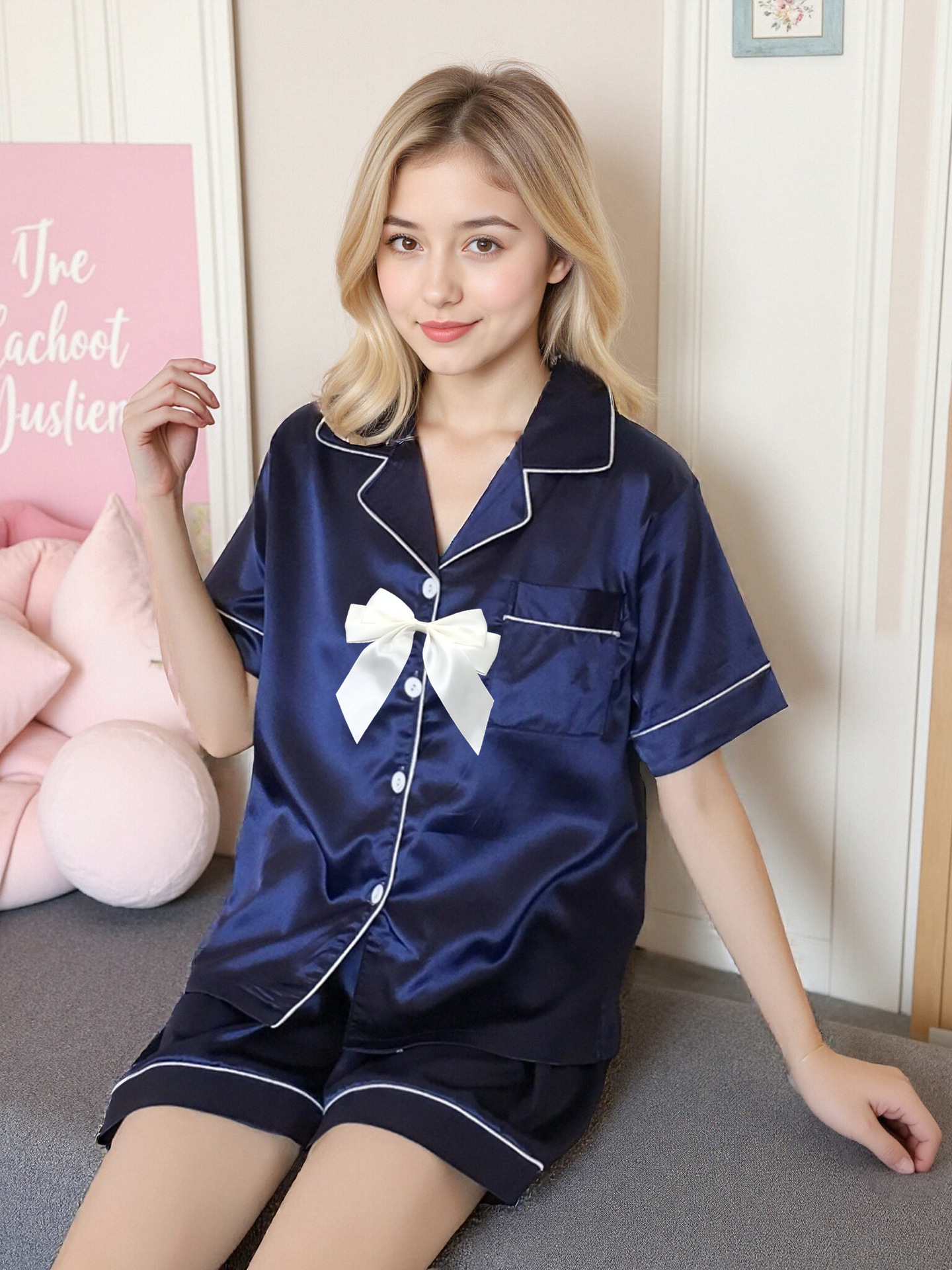 유럽 ​​코드 US985#리본 장식, 블루 (또는 리본 매듭, 블루)