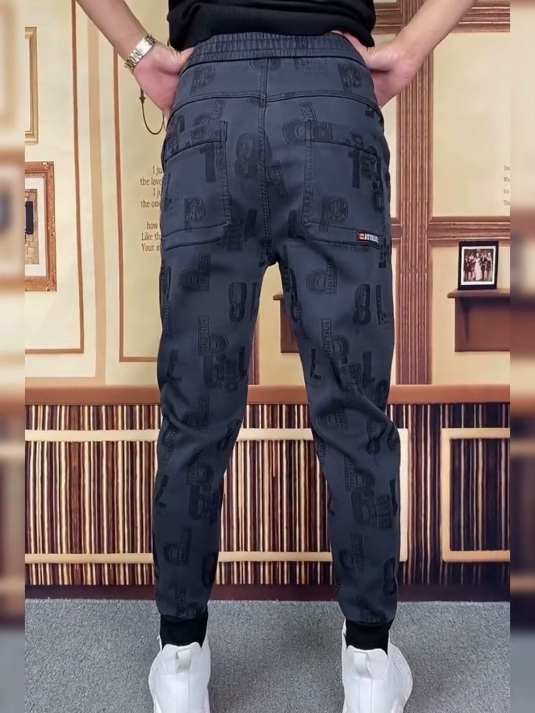 2025 neue graue Freizeithosen Frühling Herbst Herren koreanischen Stil Trendy Sport Jeans Cool Loose Jogger Jogginghose_voghion.com