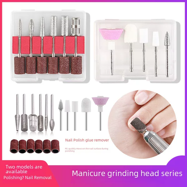 Nail Polishing Head Set 5 Pieces 6 Pieces Grinder Accessories Polishing Head with Sand Ring Manicure Tools