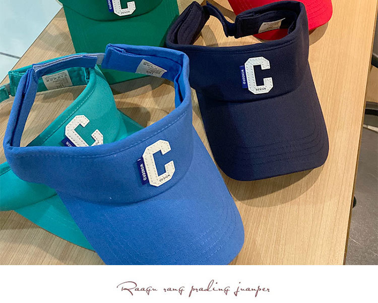 Damen Sommer Sonnenvisier Baseball Cap Mit C Buchstaben Design_voghion.com
