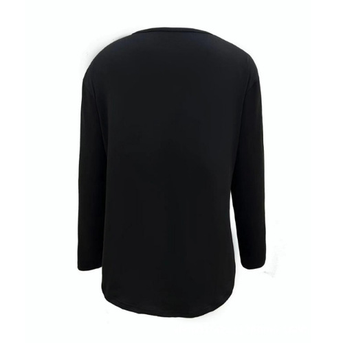 Autumn and winter European and American women's casual blouse, star print base shirt, same style for men and women, round collar pullover T-shirt