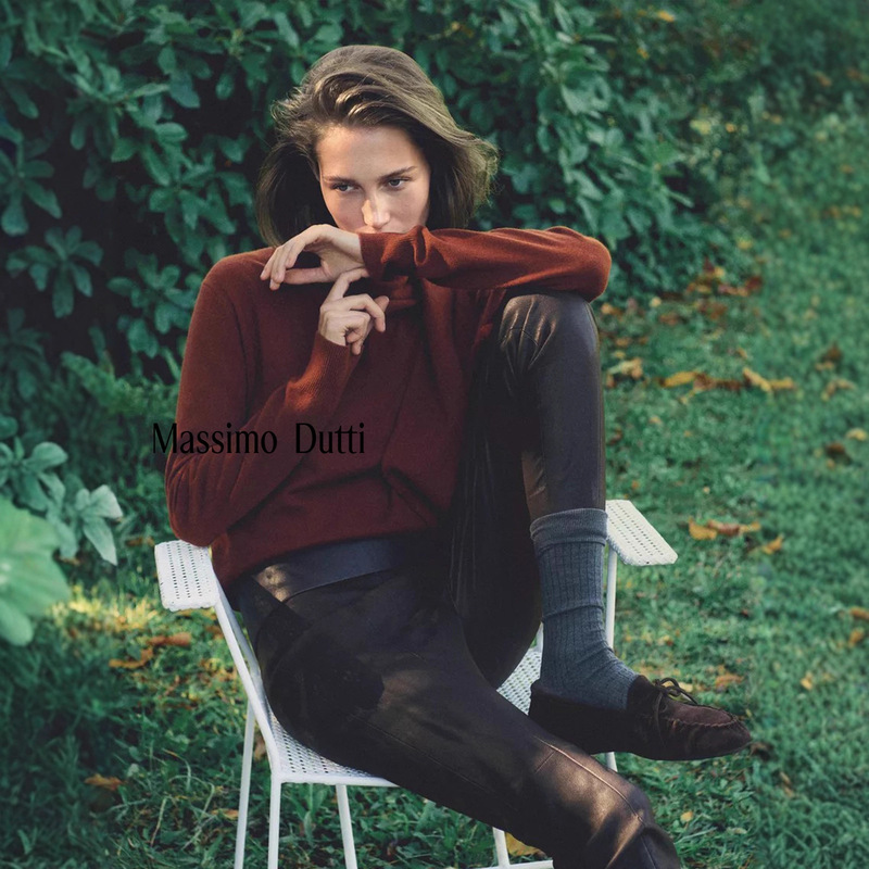 Discount Season Massimo Dutti Women's Clothing 2026 Autumn and Winter New Wool Scarf Collar Long-Sleeved Knitwear