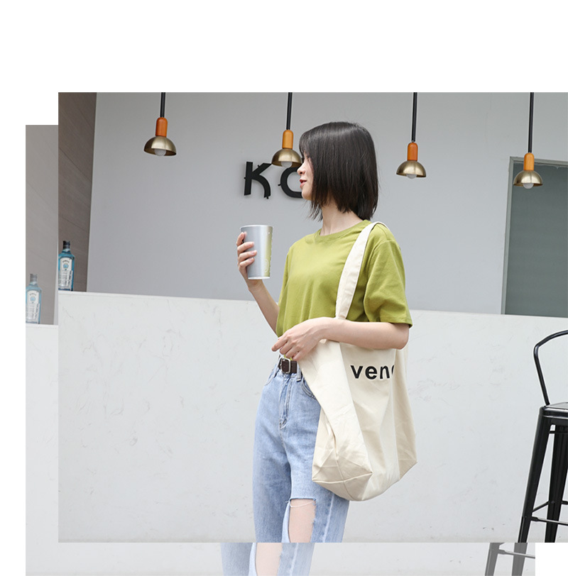 Women's Large Canvas Letter Streetwear Open Canvas Bag display picture 7