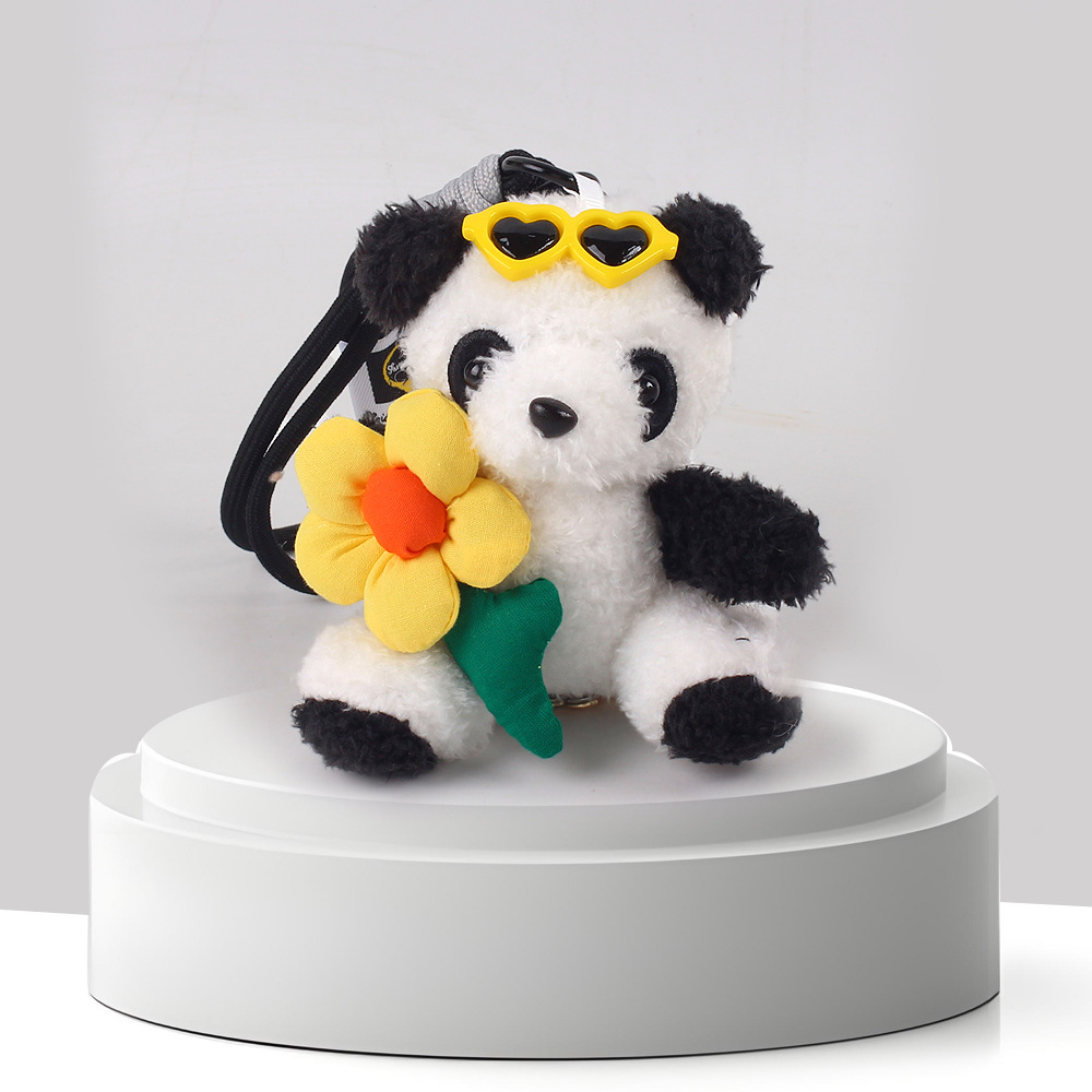 Cute panda mochila colgante muñeca de peluche colgante muñeca llavero de automóvil regalo de estudiantes