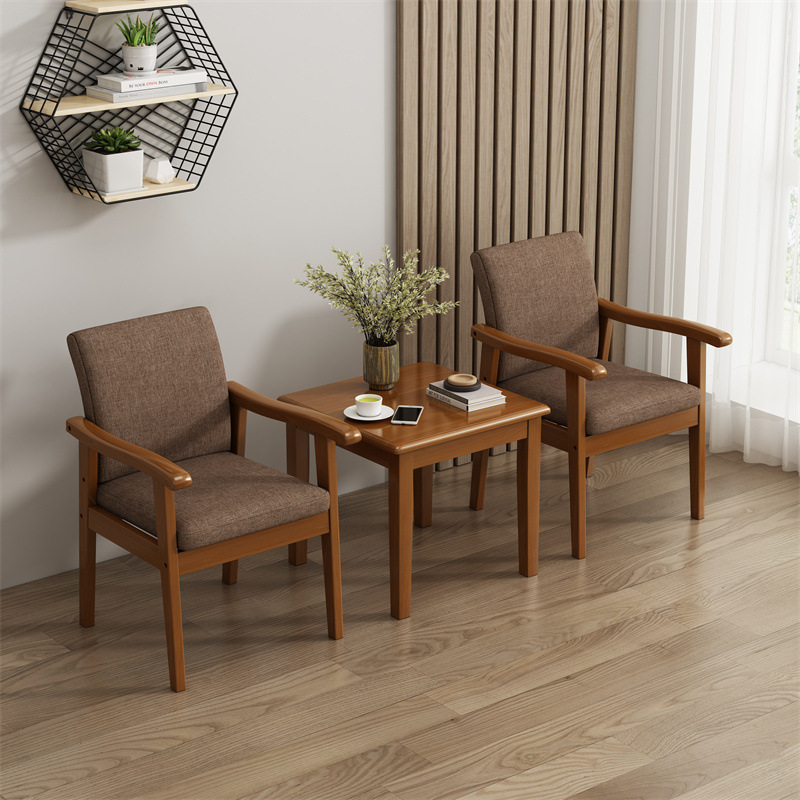 Madera maciza nórdica solo sofá silla respaldo balcón mesa de té silla casa ocio Oficina silla combinación traje