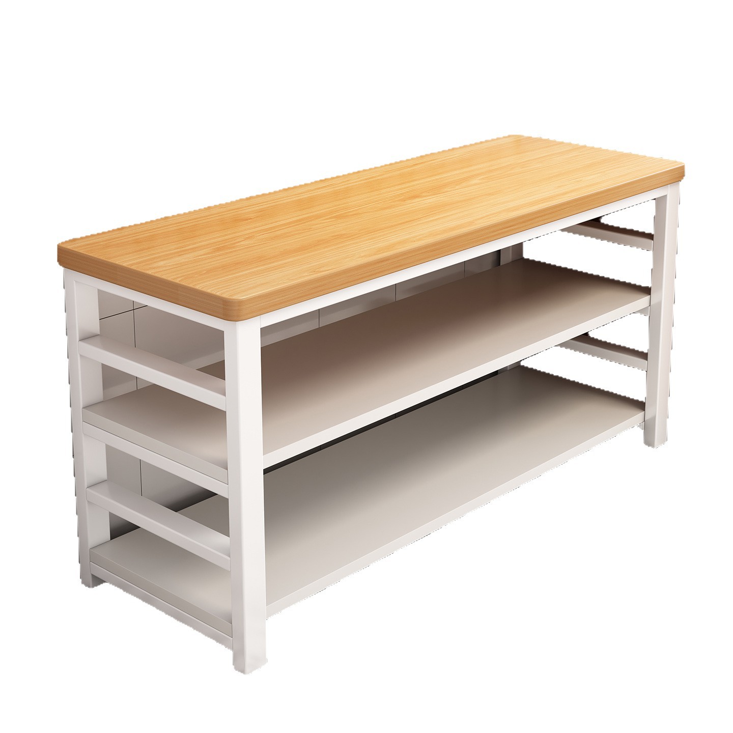 Estante de cocina piso de mesa de trabajo multicapa mesa de corte de verduras doméstica estante de almacenamiento multifuncional de armario estante de almacenamiento de utensilios