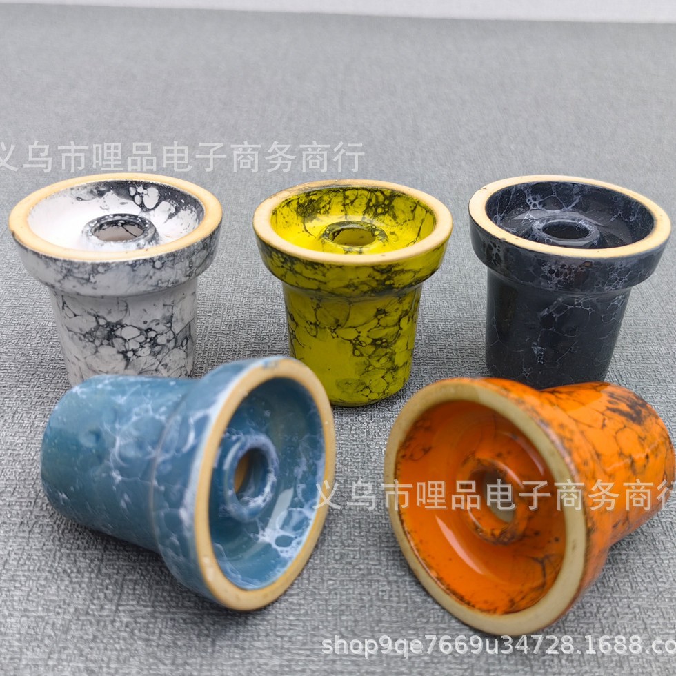 热销跨境现货源阿拉伯水烟配件陶瓷烟锅烟膏碗陶瓷头