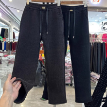 2025新款卡迪绒加绒加厚哈伦裤女宽松大码小脚裤中老年外穿休闲裤