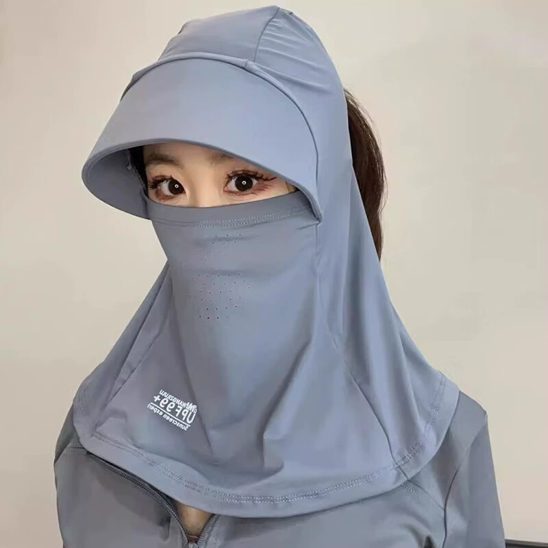 Велосипедная солнцезащитная маска и шляпа со встроенной защитой шеи, солнцезащитная шляпа из ледяного шелка с большим обхватом головы, не скатывается, с полями, новая модель оптом.