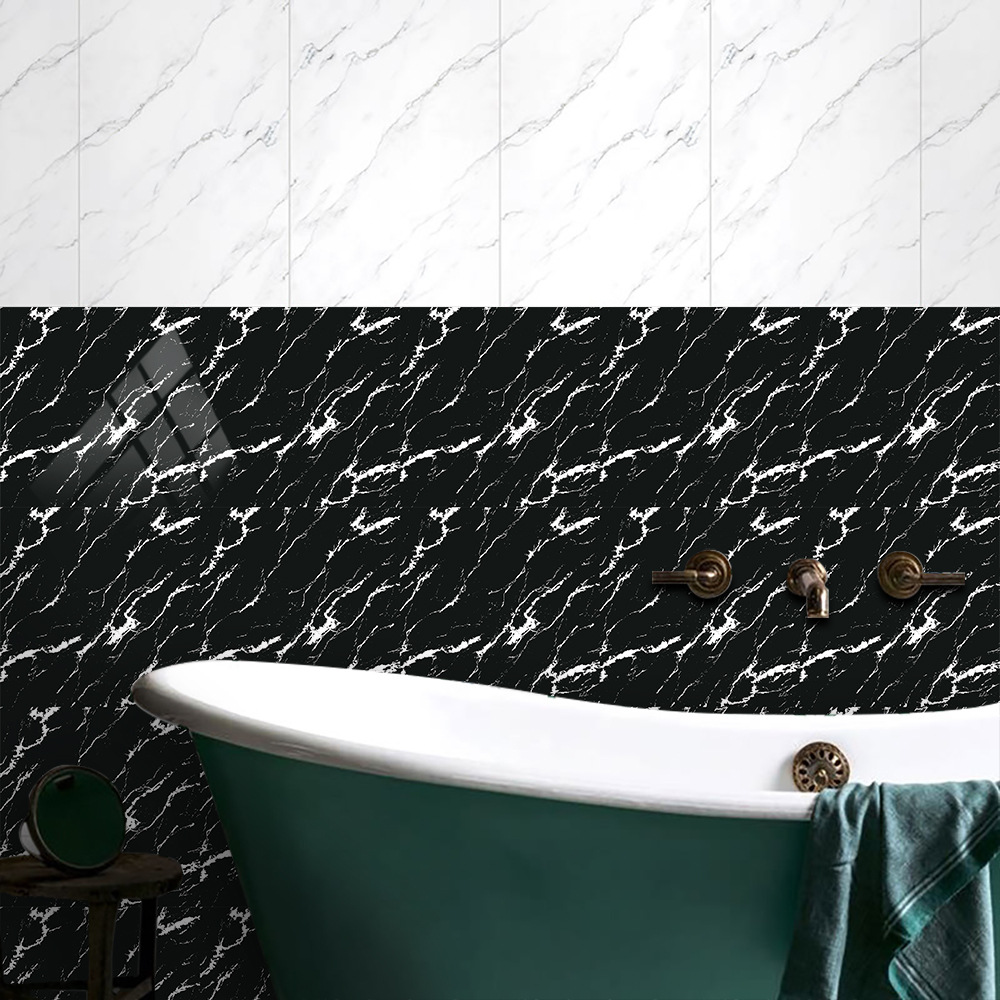 Luxury Black Marble Wall Stickers For Kitchen And Bathroom Decor_voghion.com