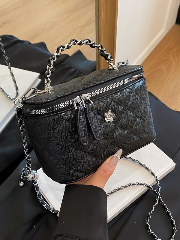 Caviar pequeña fragancia cadena de rombos bolsa cuadrada pequeña mujer 2025 nuevo bolso bandolera popular de alta gama de todos los partidos