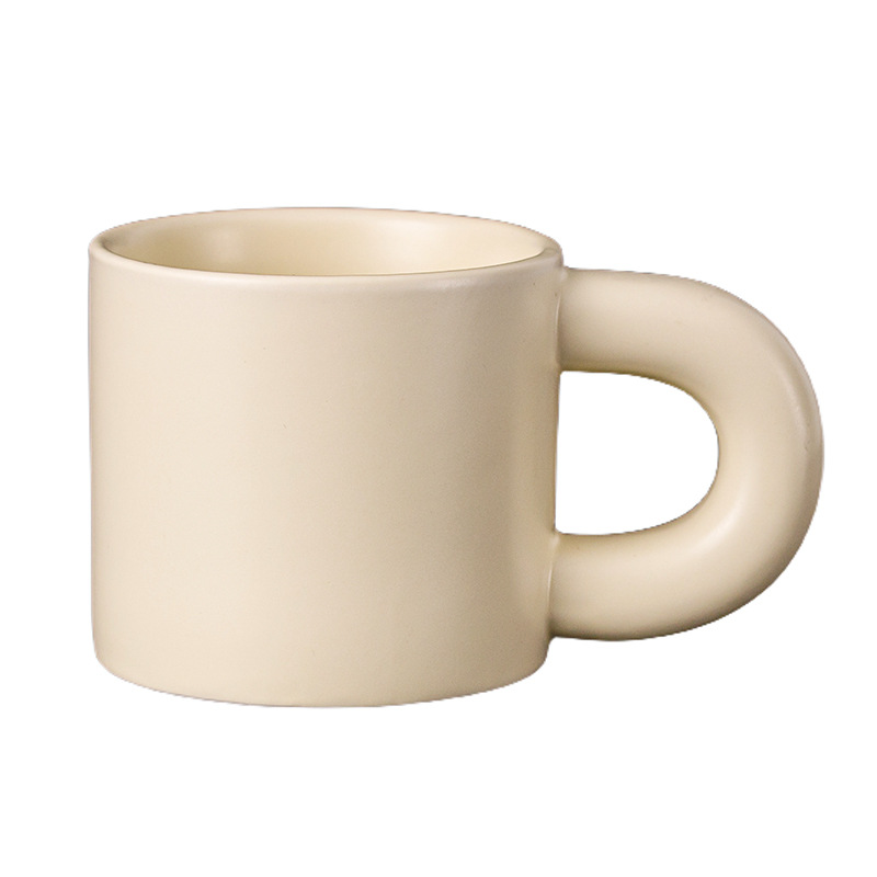 Transfronterizo de Amazon taza blanca taza de alto aspecto creativo Oficina taza de café pareja taza de agua Taza de cerámica