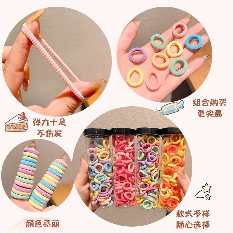 Banda de goma para niños lazo de pelo anillo de toalla anillo de pelo de niña bebé cabeza cuerda sin costuras no duele cabello trenza elástica alta