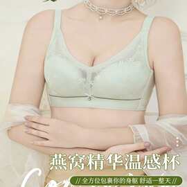 朵兰825#清雅蕾丝燕窝温感杯文胸34-40薄B杯集中聚拢无钢圈内衣批