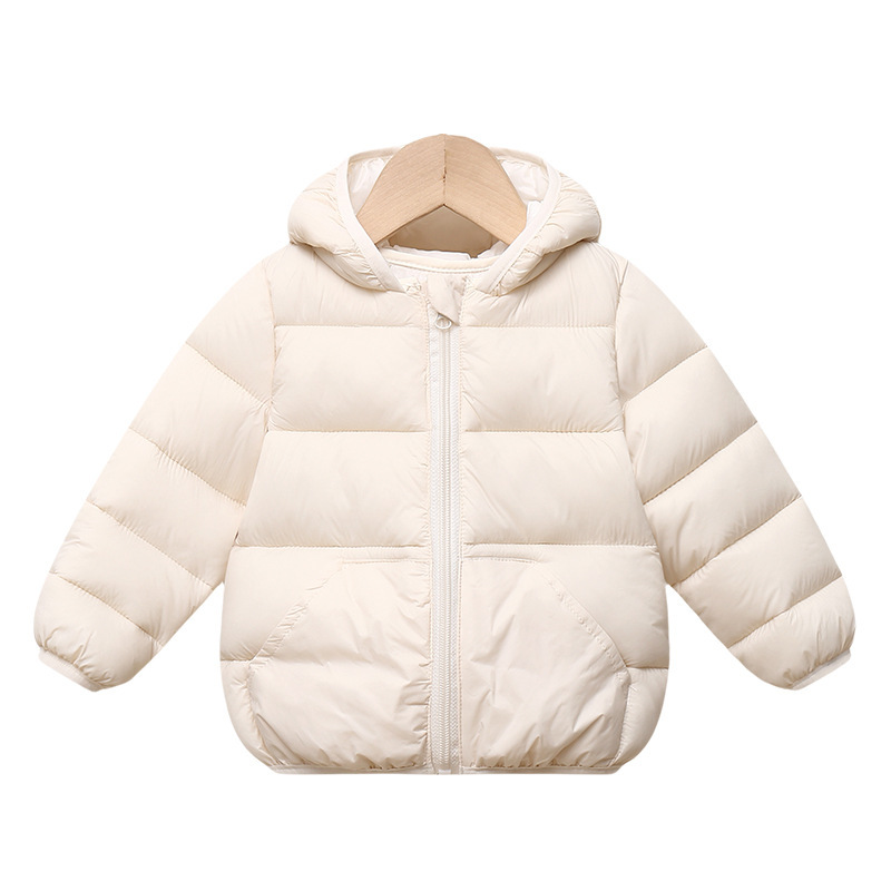 外国貿易の秋冬の新型の子供の羽毛の綿服の純色の子供の綿服の男の子の女の子の薄い帽子の綿入れの上着|undefined