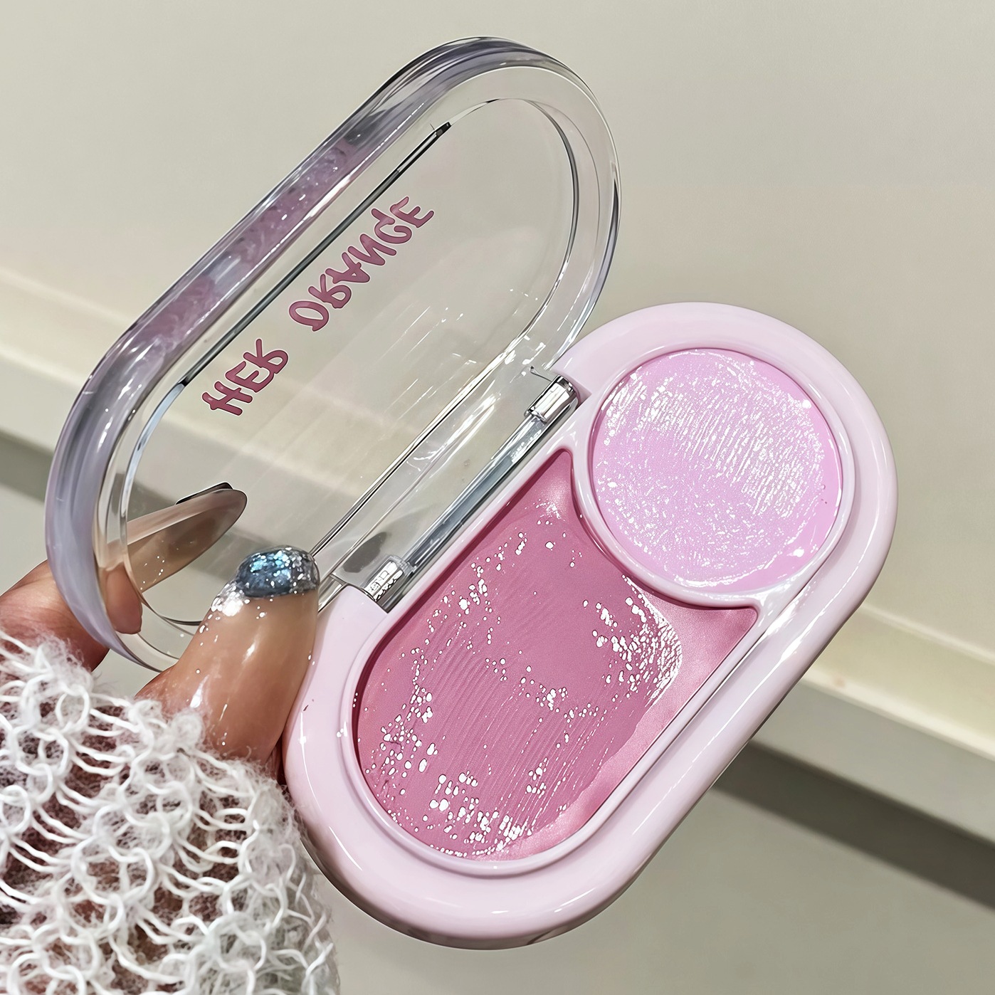 Herorange Half-Cooked Light Two-Color Blush Cream Matte Brightening Natural Complexion Water-Gloss Blush Beauty Makeup