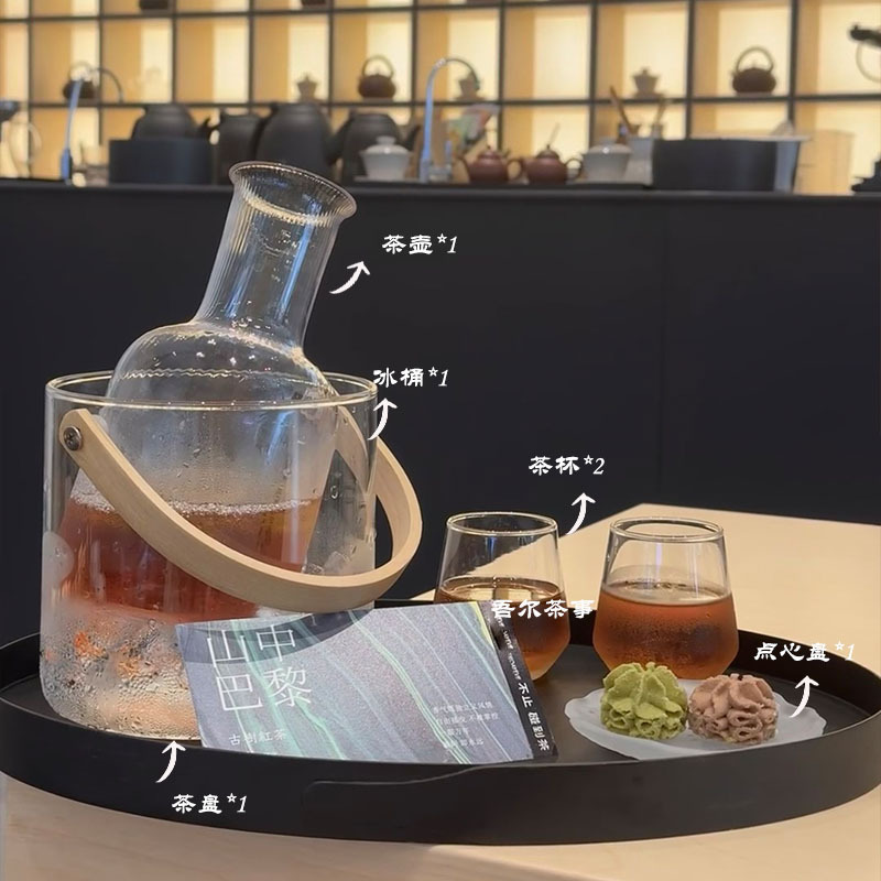 茶屋茶室アイスティー温茶道具蓋碗壺高温高ホウ素シリコン冷壺コップ茶盤部品セット|undefined