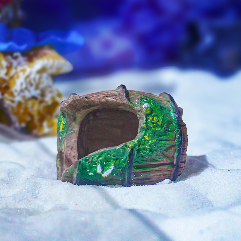 Adorno de barril de vino simulado, decoración para acuario, barril de madera de PVC, micro paisaje, nuevo estilo de pequeño barril de petróleo.