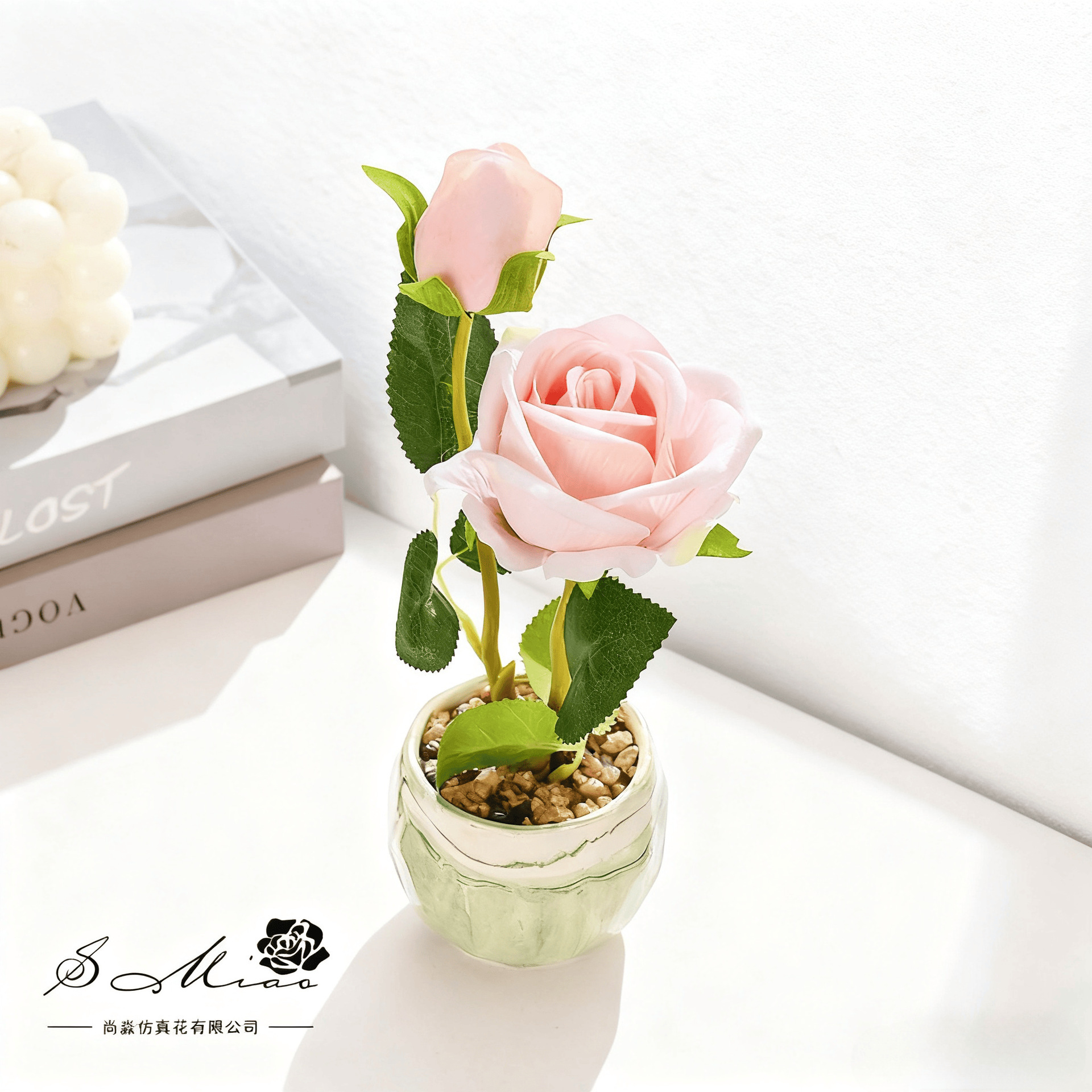 flores falsas estilo pastoral rosa pequeña flor de simulación bonsai decoración creativa flor de moda plantación verde artificial simulación maceta image 5