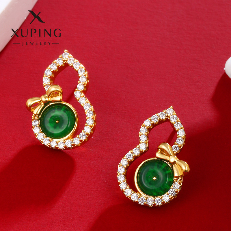 Xuping nuevo estilo chino retro temperamento calabaza pernos de orejas nicho femenino diseño de alta sensación orejas regalo de cumpleaños para mamá